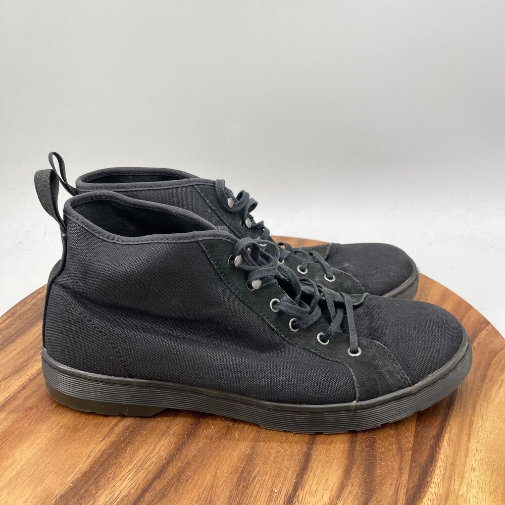 Dr. Martens Coburg Boots Mens Size 12 Black Canvas 6-Eye Combat Casual Shoes